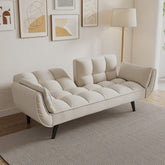 Bellemave® 57" Soft Sofa with Two Armrests and Throw Pillow - Bellemave